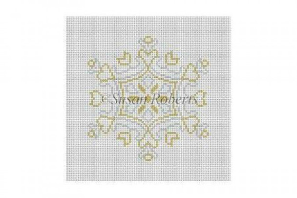 5392 Snowflake 8, ornament #18 Mesh 4" x 4" Susan Roberts  Needlepoint