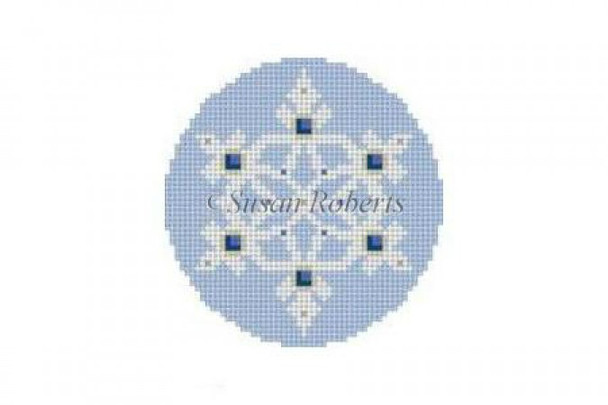 5389 Snowflake, jeweled 18 Mesh Susan Roberts  Needlepoint