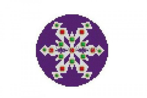 5387 Snowflake, jeweled 18 Mesh Susan Roberts  Needlepoint