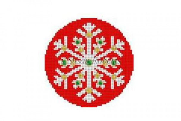 5385 Snowflake, jeweled 18 Mesh Susan Roberts  Needlepoint