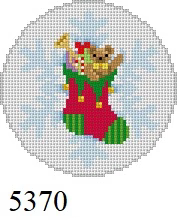 Ornament 5370 Susan Roberts  Needlepoint SNOWFLAKE, STOCKING 3.25" Round 18 Mesh