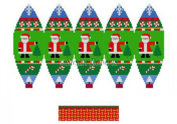 5294 Santa Tree, 3D Hot Air Balloon, ornament #18 Mesh 6" h Susan Roberts Needlepoint