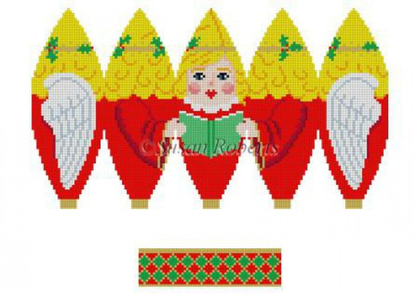 5281 Angel, 3D Hot Air Balloon, blonde, ornament #18 Mesh 6" h Susan Roberts Needlepoint