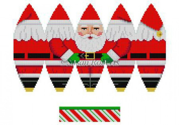 5284 Full Santa, 3D Hot Air Balloon, ornament #18 Mesh 6" h Susan Roberts Needlepoint