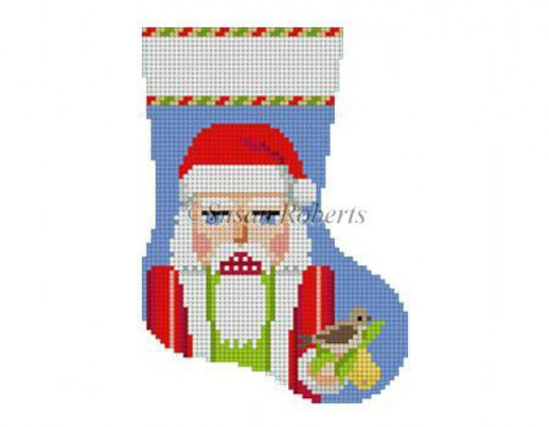 5425 Santa Nutcracker, Peartree, mini stocking #13 Mesh 4 1/2" h  Susan Roberts  Needlepoint
