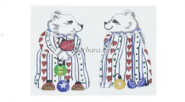BE1237 Polar Bear, ornament #18 Mesh 3½” x 5½" h Susan Roberts Needlepoint