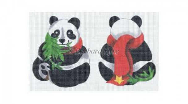 BE1466 Panda, ornament #18  Mesh 4" x 4 3/4" h Susan Roberts Needlepoint