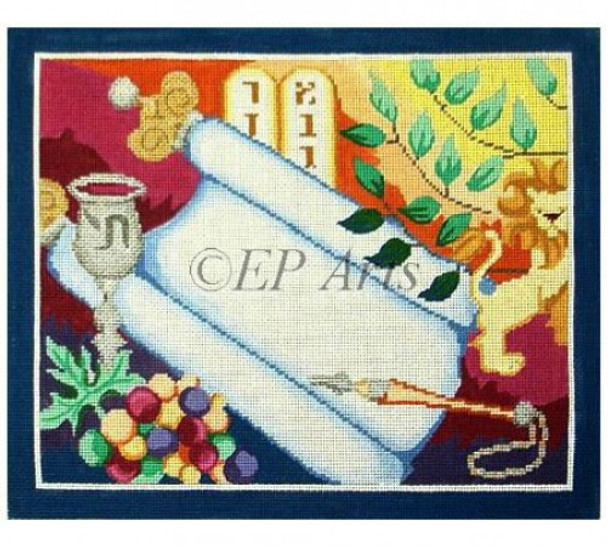 EP0157 Traditions, Lion, tallis #13 Mesh 14" x 11 1/2" Susan Roberts Needlepoint