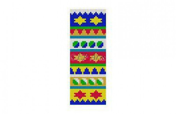 EP0584b Stripes, Pastel, mezuzah #18 Mesh 1¼” x 3¾” Susan Roberts Needlepoint