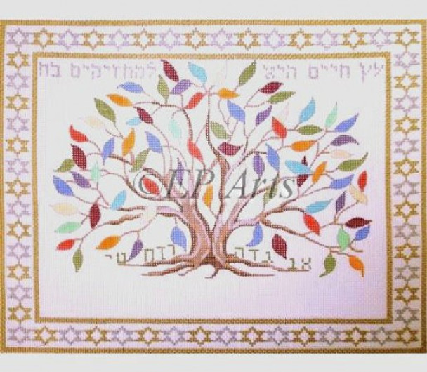 EP0173 Tree Of Life For Those Who Grasp It, tallis #13 Mesh 14 1/2" x 11 1/2" Susan Roberts Needlepoint