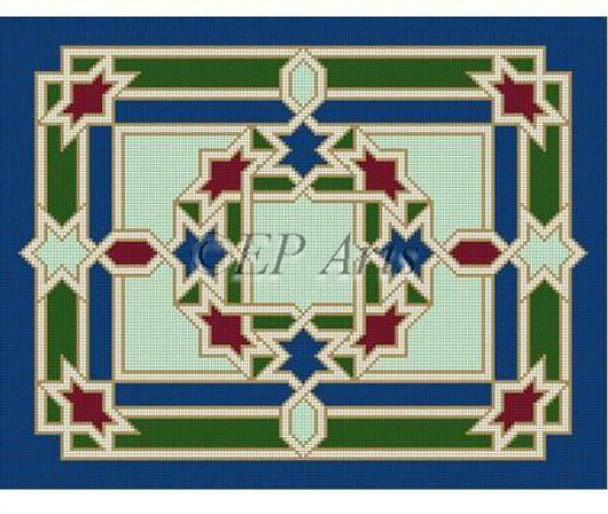 EP0178 Entwining Star, tallis 14” x 11” 13 Mesh Susan Roberts Needlepoint