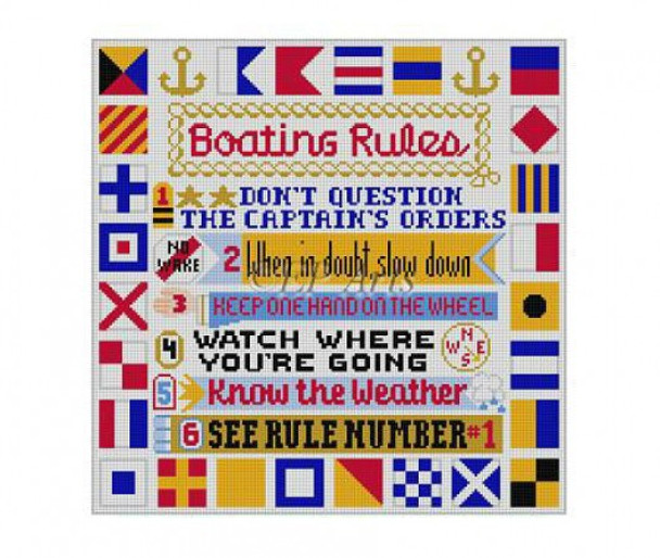 EP1048 Nautical Signs #13 Mesh 14" x 14" Susan Roberts Needlepoint