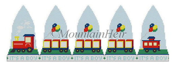 MH5521 It's A Boy Train, Bell #18 Mesh Susan Roberts Needlepoint