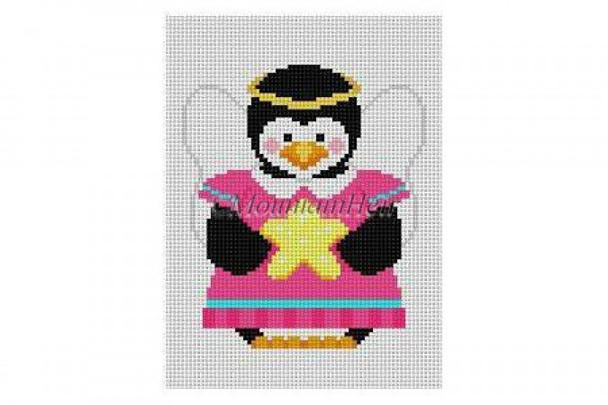 MH5409-18 Penguin, Angel w/Star #18 Mesh 5 1/2" h Susan Roberts Needlepoint