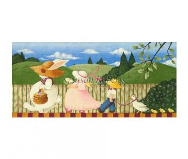 TTAL110 Easter March #18 Mesh 17 1/2" x 8"  Susan Roberts Needlepoint