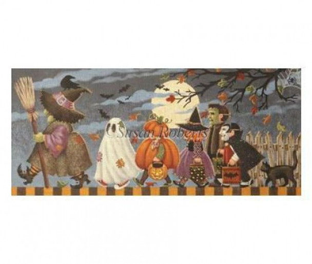 TTAL108-13 Halloween March #13 Mesh 18 1/2" x 8" Susan Roberts Needlepoint