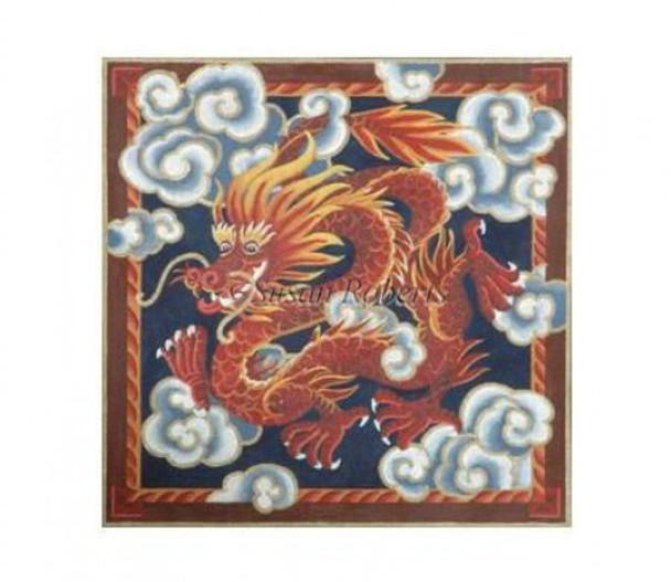 TTAP410 Chinese Red Dragon #18 Mesh 14" x 14" Susan Roberts Needlepoint