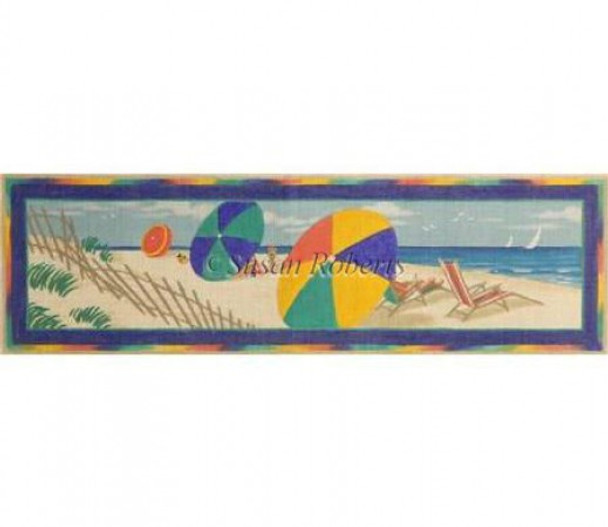 TTAP345-18 Beach Scene 18 Mesh 23¾” x 6½” Susan Roberts Needlepoint