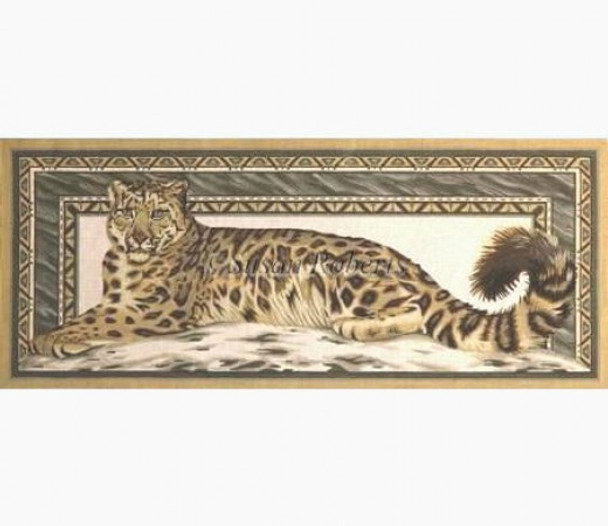 TTAP309 Snow Leopard #18 Mesh 11” x 26½” Susan Roberts Needlepoint