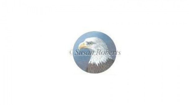 TTASP146 Eagle #18 Mesh 4¼” round Susan Roberts Needlepoint