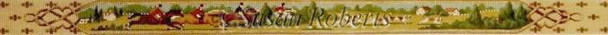 TTB145 Hunt Scene, belt #18 Mesh Susan Roberts Needlepoint 32" x 1 1/4"