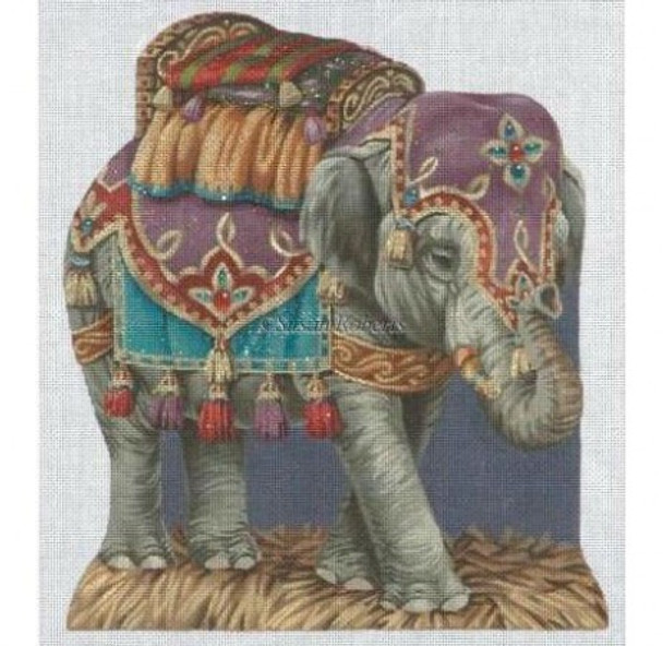 TTNA2123 Elephant 9 3/4" x 11 1/4" #18 Mesh Susan Roberts Needlepoint