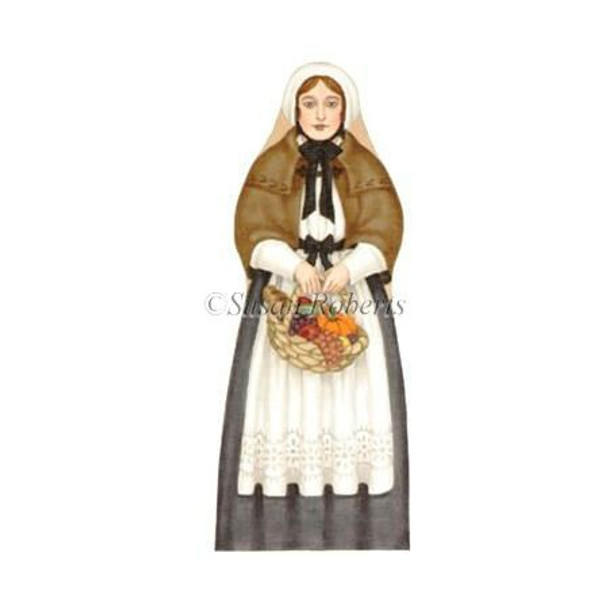 TTDO108 Sarah Pilgrim Front, 3D doll #18  Mesh Susan Roberts Needlepoint 6½” x 16¼”