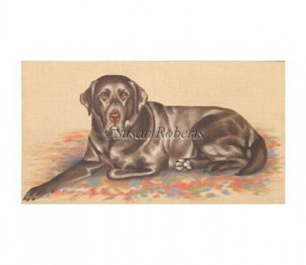 TTAP479 Chocolate Lab #18 Mesh 13" x 17 1/4" Susan Roberts Needlepoint