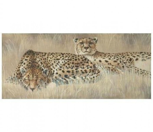 TTAP469 Cheetah Pair #18  Mesh 19 1/2" x 9" Susan Roberts Needlepoint