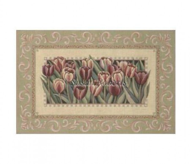 TTAP466 Tulips #18 Mesh 16 3/4" x 11" Susan Roberts Needlepoint