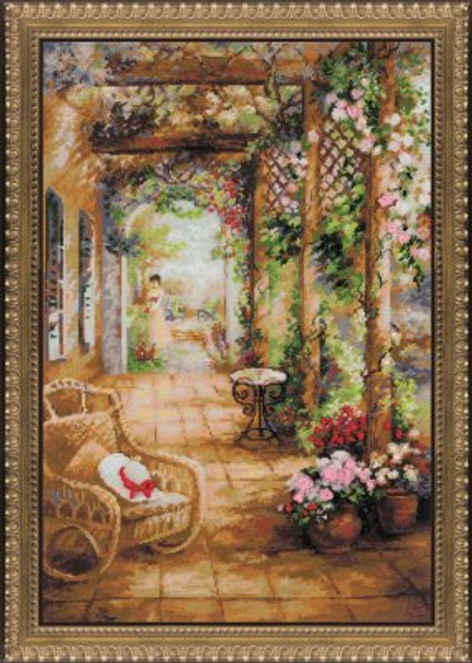 RL100043 Riolis Cross Stitch Kit A Secret Romance 16" x 24"; White Aida; 14ct 