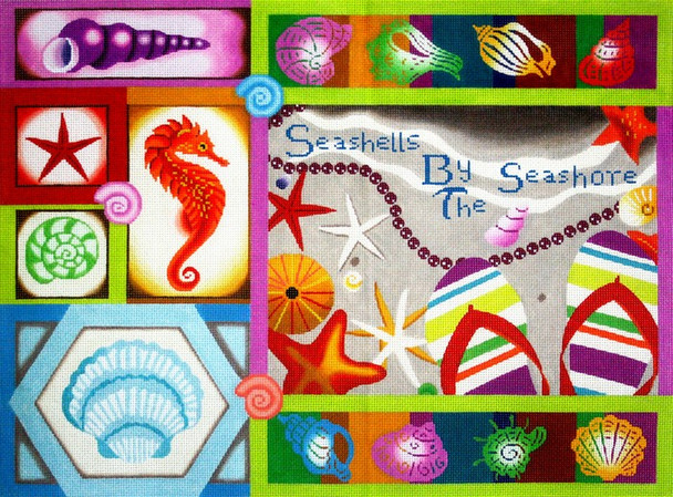 WH1342 Lee's Needle Arts  Seashells by the Seashore 13M 20in. x 15.5in