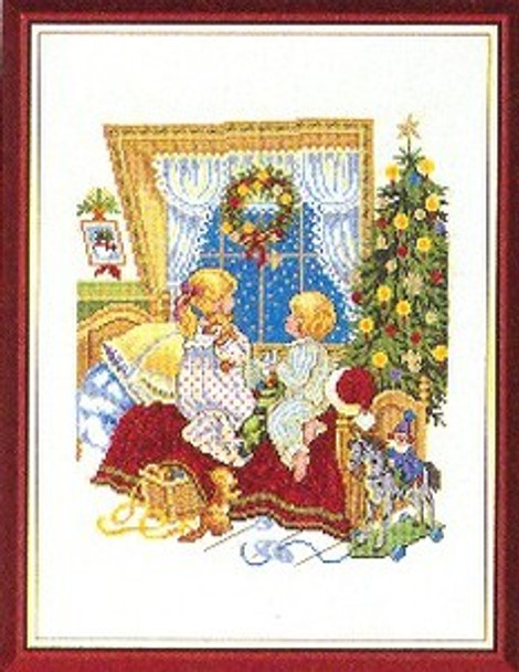 7714205 Eva Rosenstand Kit Santa Lookout 12" x 16"; Linen; 25ct