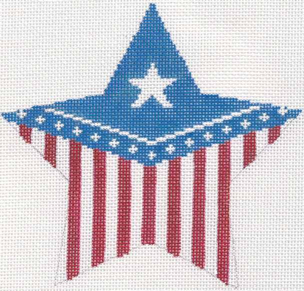 SN285	Flag Star Pillow	9.75 x 9.5 13 Mesh Silver Needle Designs