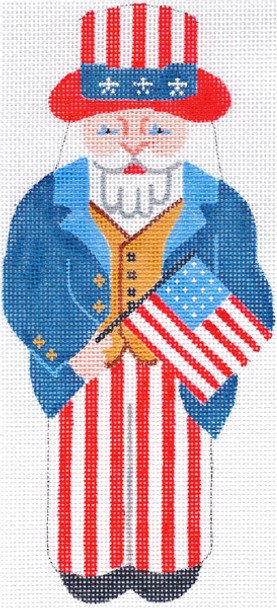 SN298	Uncle Sam Ornament 3.5 x 7.75	18 Mesh Silver Needle Designs