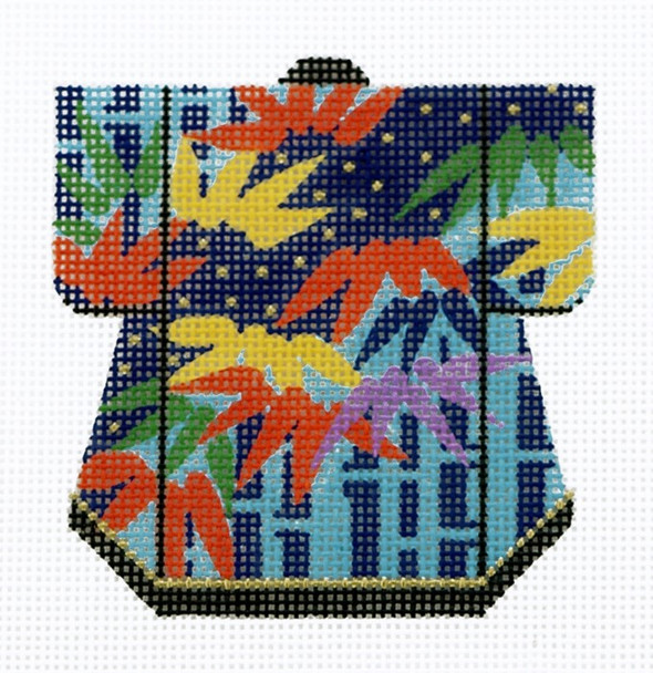K1061SKU Lee's Needle Arts Petite Kimono Hand-Painted Canvas 3in x 3.5in, 18m