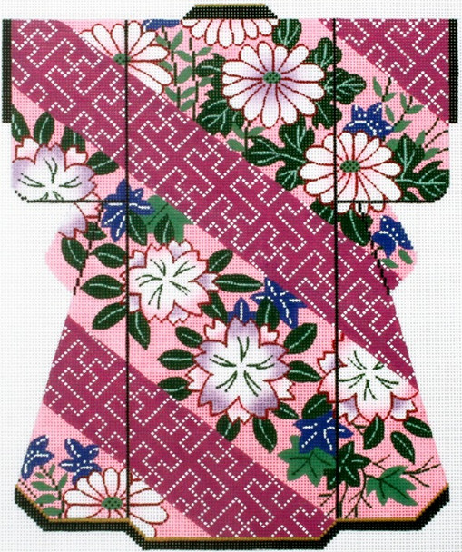 SPM366SKU Lee's Needle  Pink Daisies on Pink Kimono 18M 2014 8in x 10in