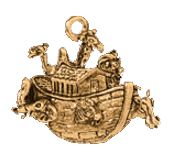 JNC01 Noah's Ark Charm Ant. Gold Just Nan Designs