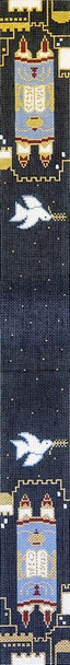 J128SKU Lee's Needle Arts Judaic, Attorah Collar/J101 Hand-Painted Canvas 3.5in x 32in, 13m