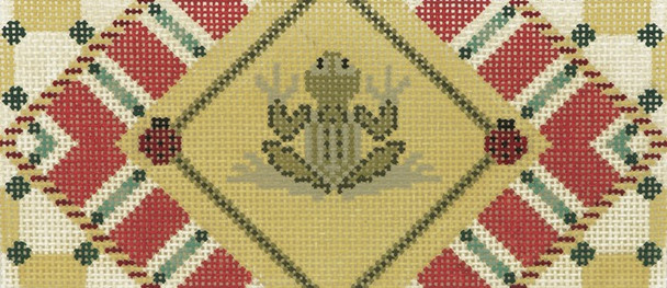 BB04 Lee's Needle Arts Imperial Frog Hand-painted canvas - 18 Mesh 6in. x 2.75in.