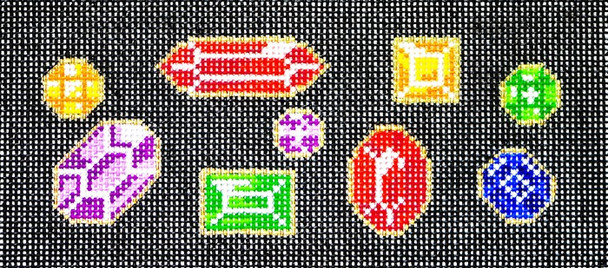 BB66 Lee's Needle Arts Jewels Hand-painted canvas - 18 Mesh 6in. X 2.75in.