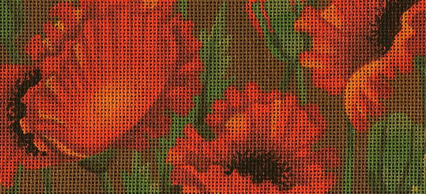 BB78 Lee's Needle Arts Poppy Fields - Leigh Design Exclusive  Hand-painted canvas - 18 Mesh 2011 6in x 2.75in