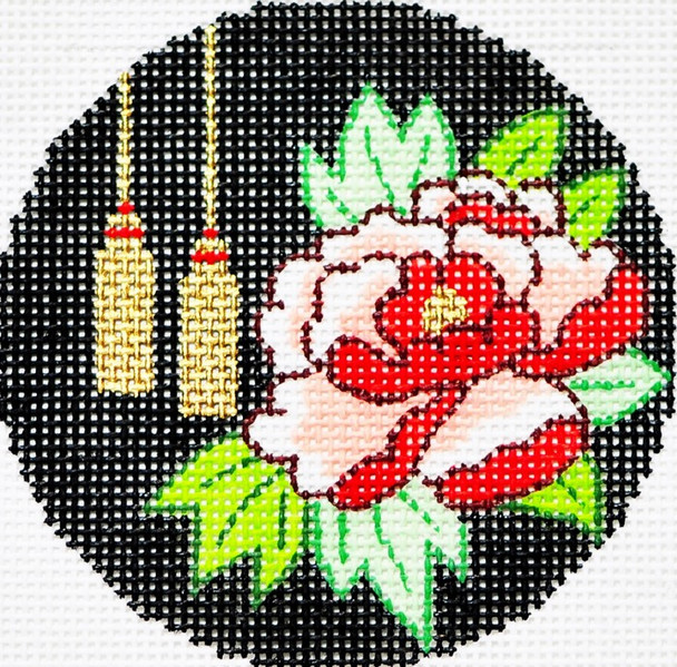 BJ02 Lee's Needle Arts Peony Hand-painted canvas - 18 Mesh 3in. ROUND