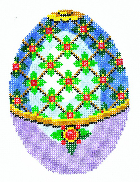 XM456SKU Lee's Needle Arts Faberge Egg Hand-Painted Canvas 3in x 4in, 18m