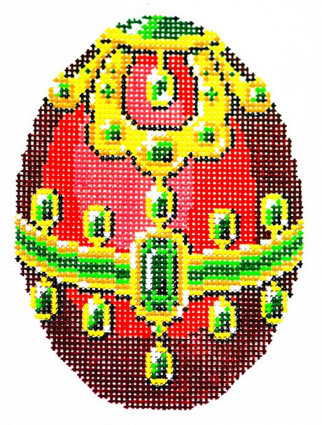 XM445SKU Lee's Needle Arts Faberge Egg Hand-Painted Canvas 3in x 4in, 18m