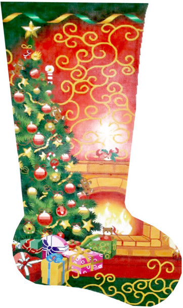 XS7144SKU Lee's Needle Arts Stocking Christmas Room Hand Painted Canvas - 13 Mesh 2012 13in x 23in