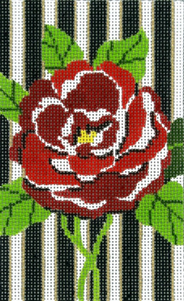 BD78 Lee's Needle Arts  Floral Rose Hand-painted canvas - 18 Mesh 2011 5.25in x 3.25in