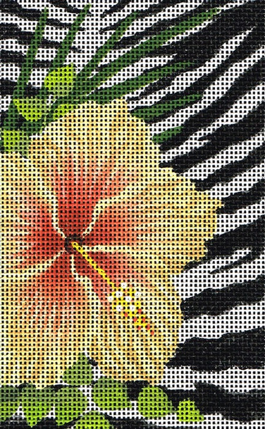 BD102 Lee's Needle Arts  Wild Hibiscus Leigh Design Exclusive  Hand-painted canvas - 18 Mesh 2012 5.25in x 3.25in