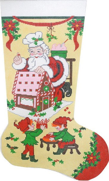 XS7171SKU Lee's Needle Arts Stocking Gingerbread Santa, 13x23, 13M