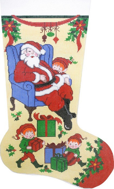 XS7170SKU Lee's Needle Arts Stocking Sleeping Santa, 13x23, 13M